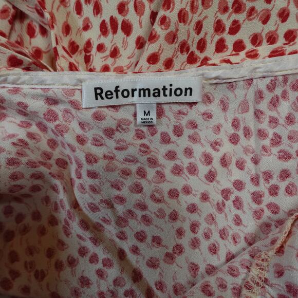 Reformation Dress Womens Medium Delanie Alma Cherry Halter V-Neck Backless Red - Picture 9 of 12